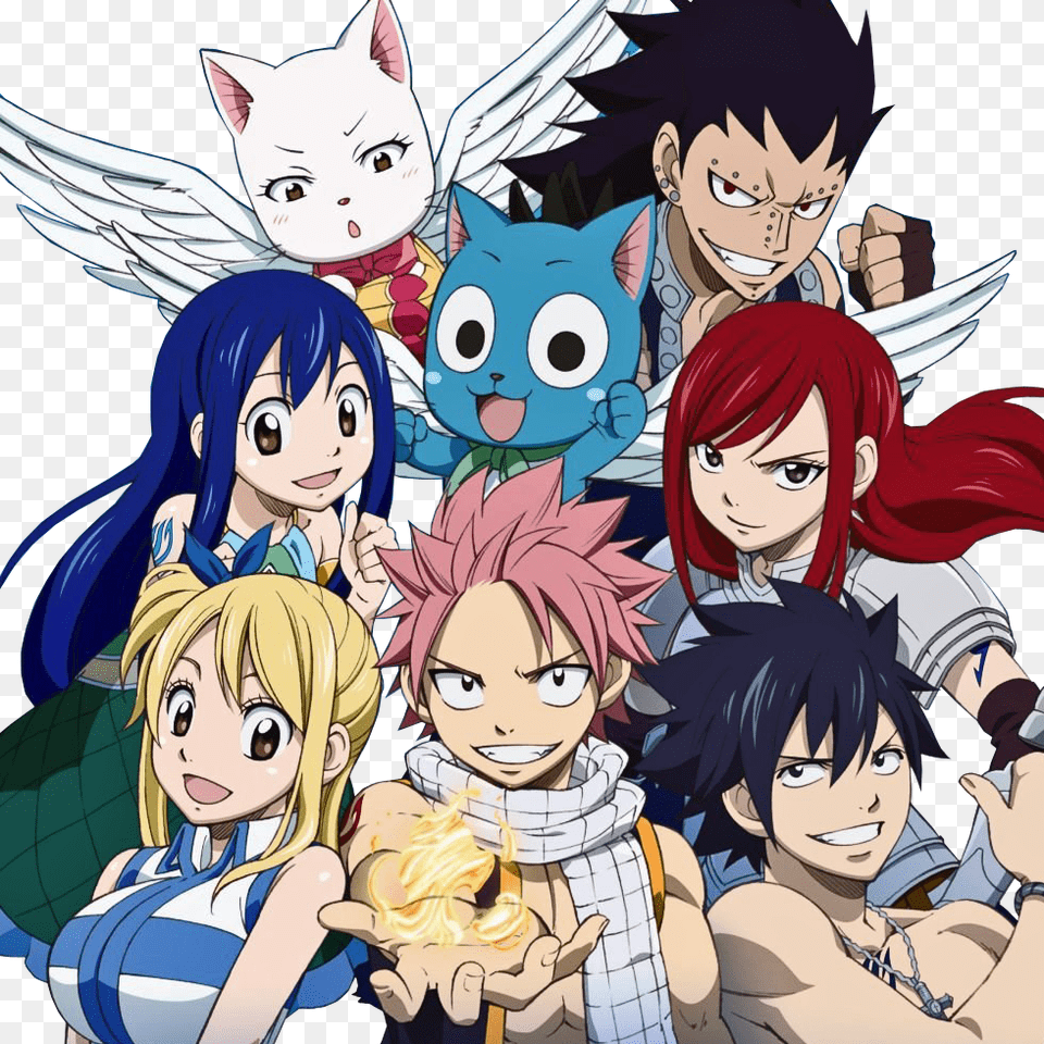 Transparent Fairy Tail Happy Fairy Tail Characters Render, Publication, Anime, Book, Comics Free Png Download