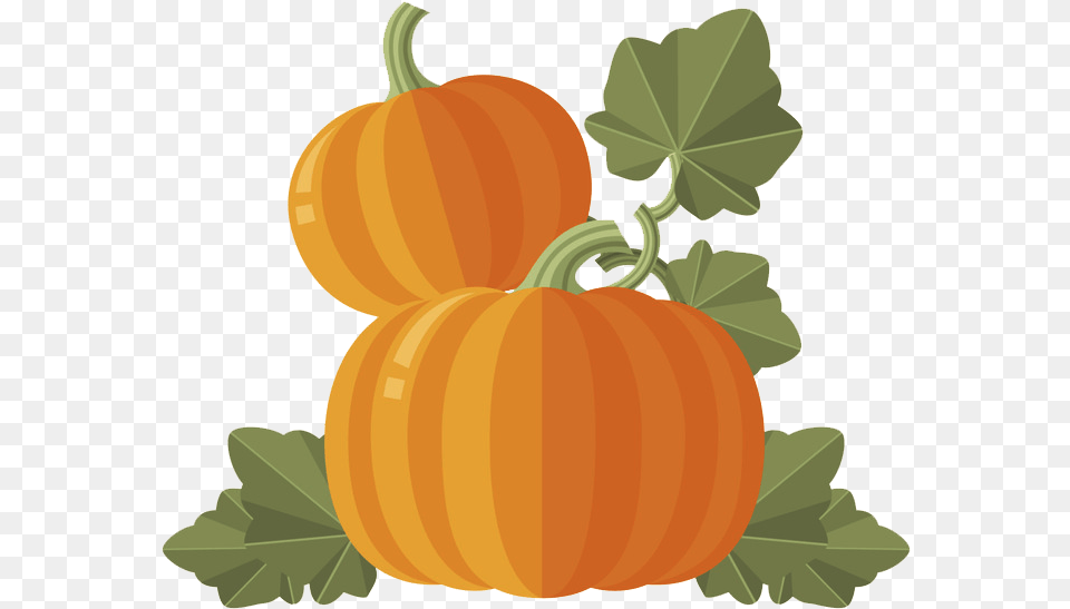 Transparent Fall Leaves And Pumpkins Border Pumpkin, Food, Plant, Produce, Vegetable Free Png Download