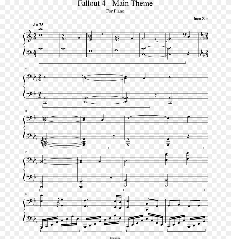 Transparent Fallout 4 Character Sheet Music, Gray Free Png