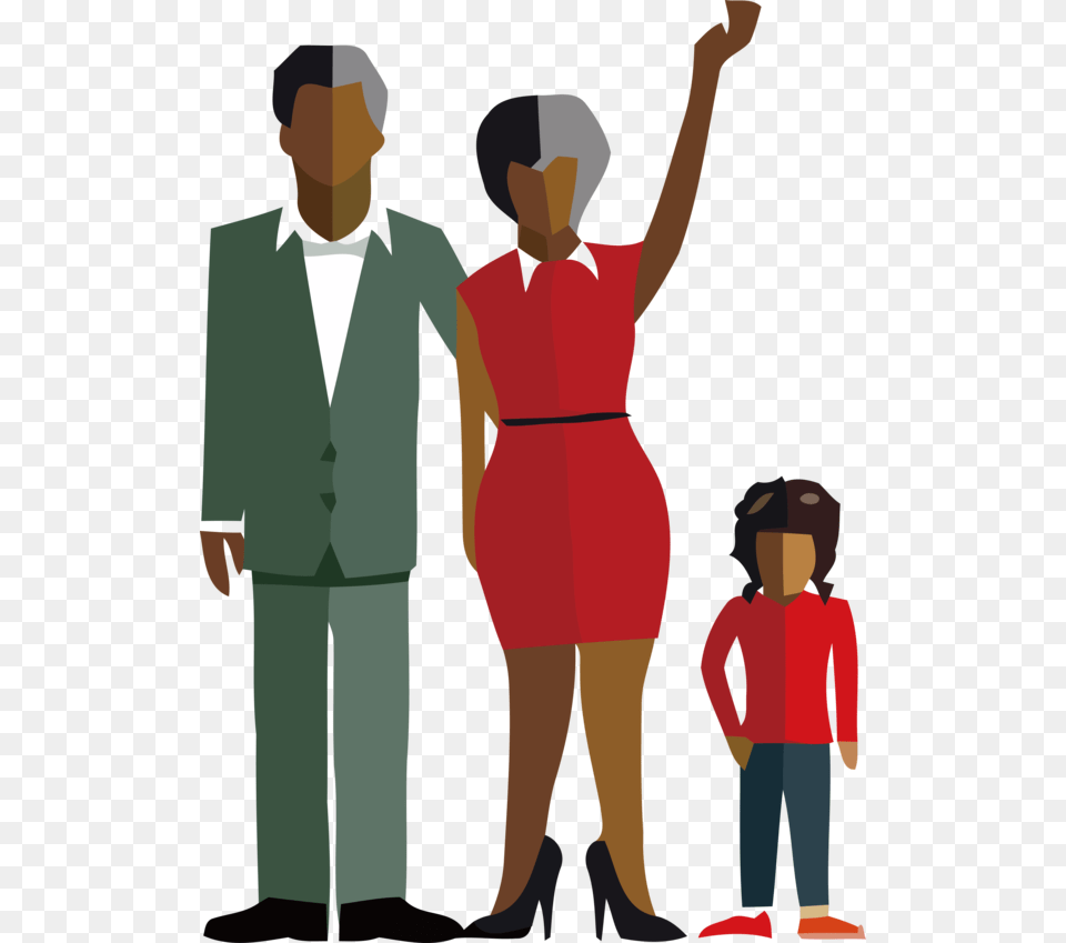 Transparent Family Day People Cartoon Standing For Illustration, Formal Wear, Suit, Clothing, Person Free Png