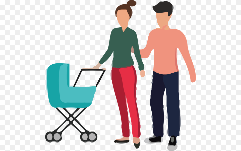 Transparent Family Day People Shopping Cart Conversation Shopping Cart, Pants, Walking, Clothing, Person Free Png Download