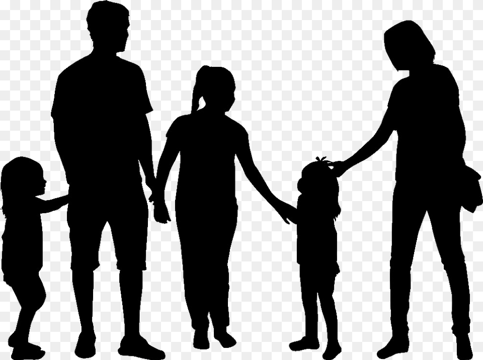 Family Of 6 Clipart Silhouette Family Clipart, Body Part, Person, Hand, Adult Free Transparent Png