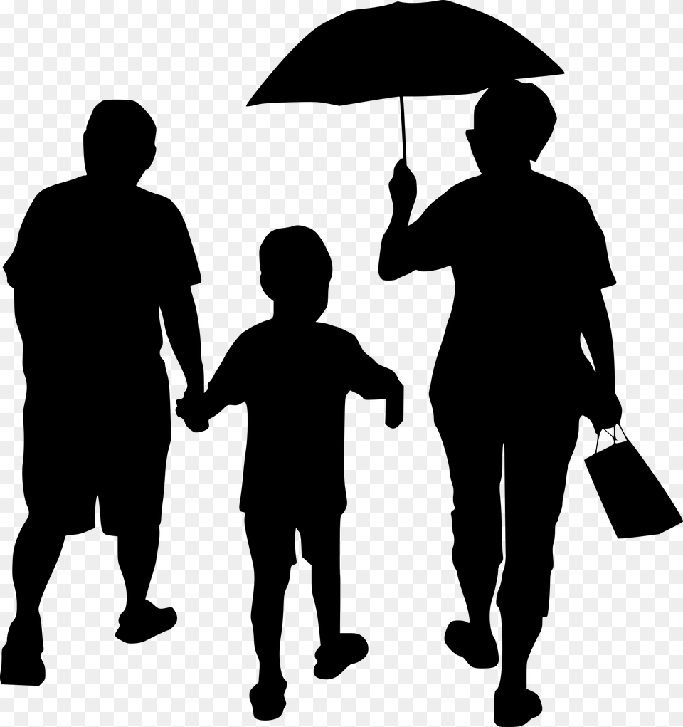 Transparent Family Silhouette, Gray Free Png Download