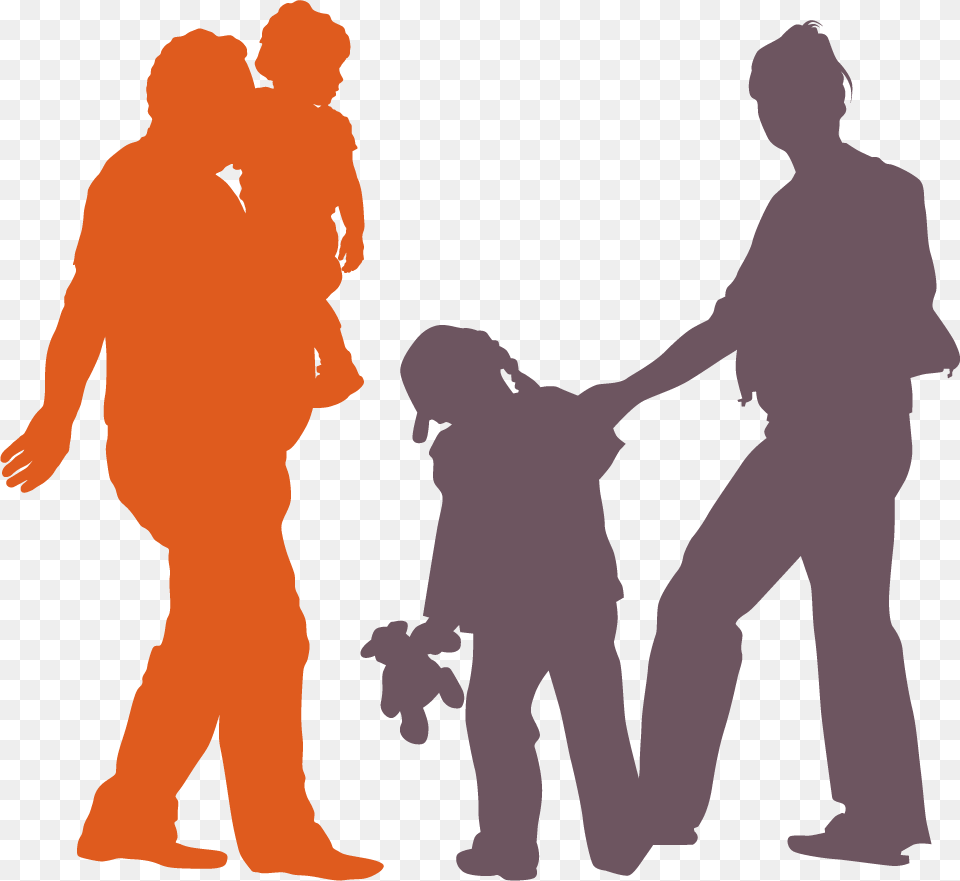 Transparent Family Silhouette Red Family Silhouette, Adult, Male, Man, Person Png Image