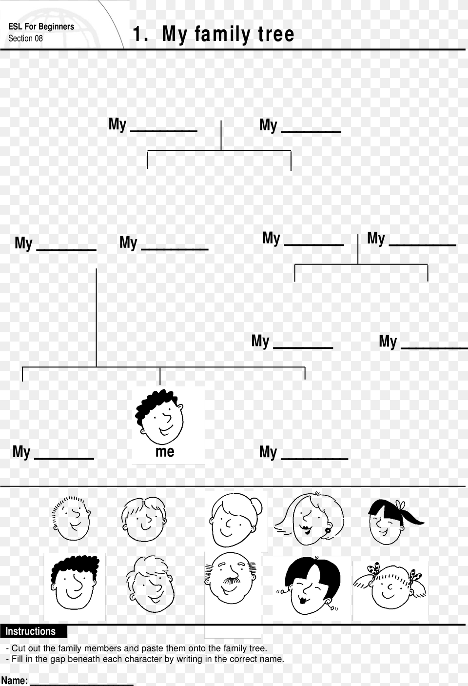 Family Tree Clipart Template My Family Tree, Book, Comics, Publication, Face Free Transparent Png