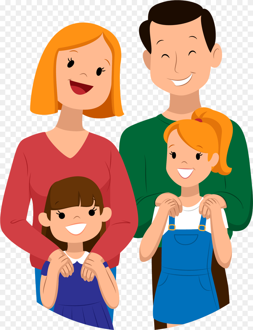 Transparent Family Vector Cartoon Family Transparent, Adult, Female, Person, Woman Png Image