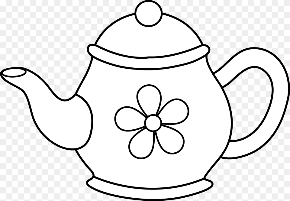 Transparent Fancy White Line Clip Art Tea Pot, Cookware, Pottery, Teapot Png