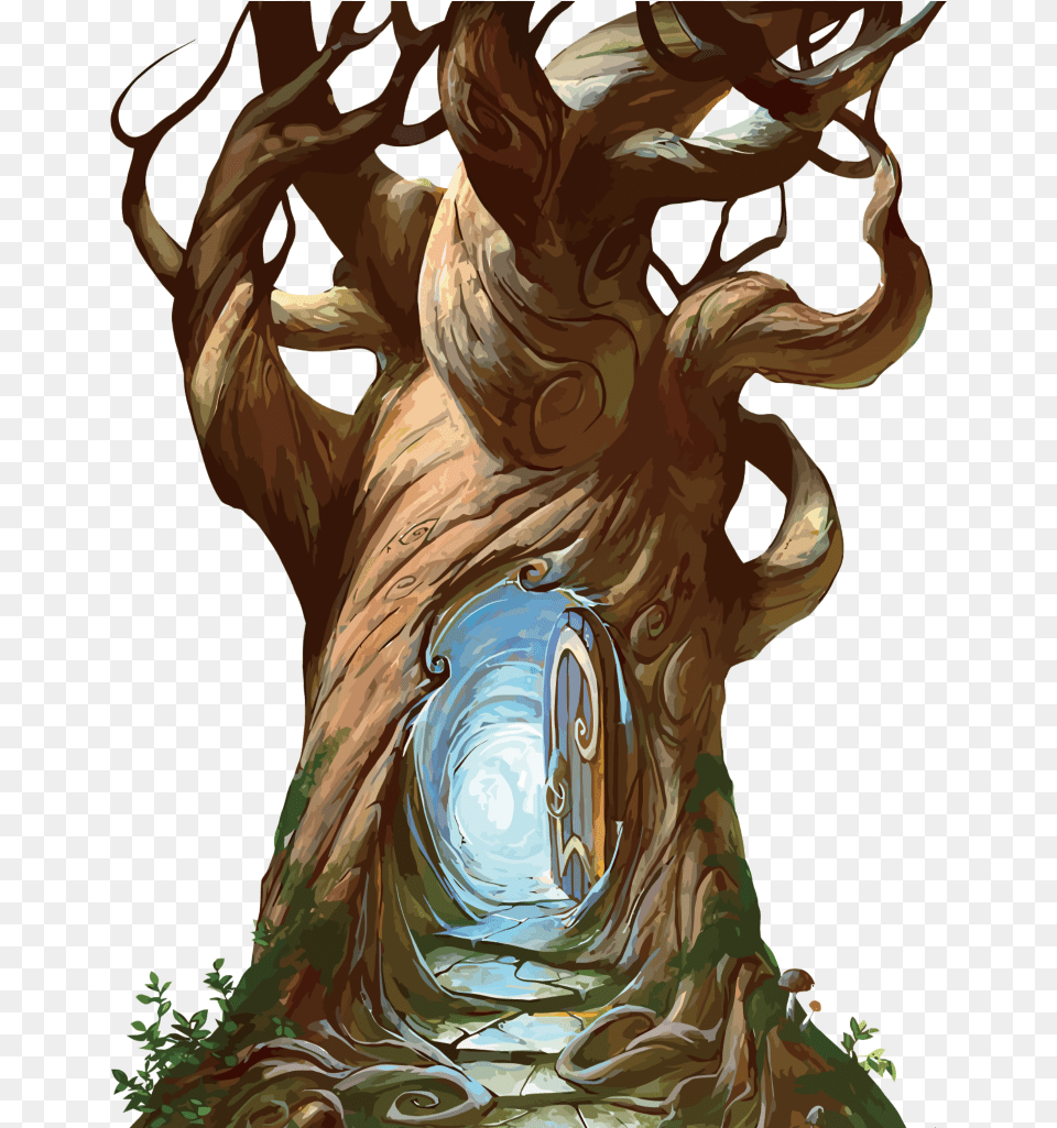 Fantasy World Clipart Tree Hollow Drawing, Adult, Wedding, Person, Female Free Transparent Png