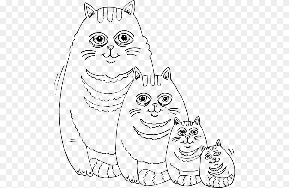 Transparent Fat Cat, Art, Drawing, Animal, Pet Free Png