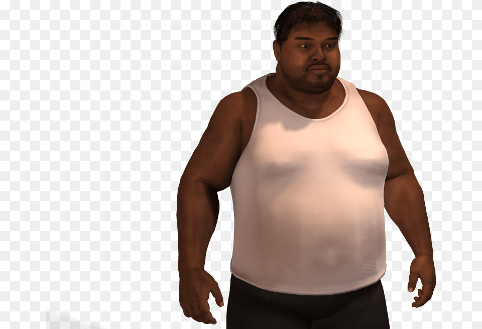 Transparent Fat Guy Transparent Fat Man, Clothing, Undershirt, Adult, Person Free Png