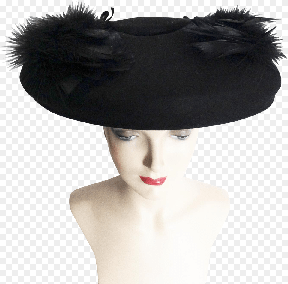 Transparent Feather Hat Girl, Clothing, Adult, Female, Person Png