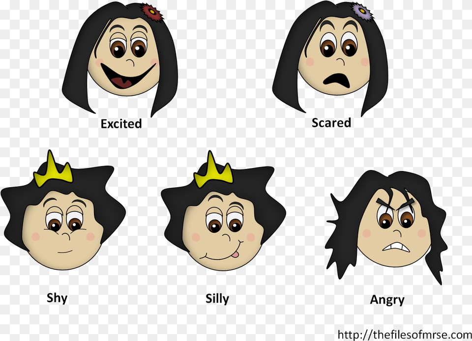 Transparent Feelings Chart Clipart Happy Sad Scared Excited Faces, Face, Head, Person Png Image