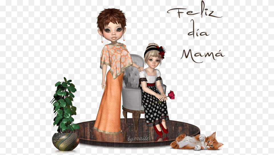 Transparent Feliz Dia De Las Madres Doll, Plant, Clothing, Dress, Toy Png