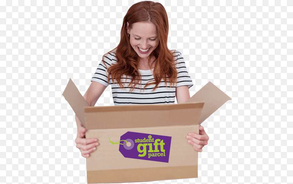 Transparent Female College Student Clipart Girl, Box, Cardboard, Carton, Package Free Png
