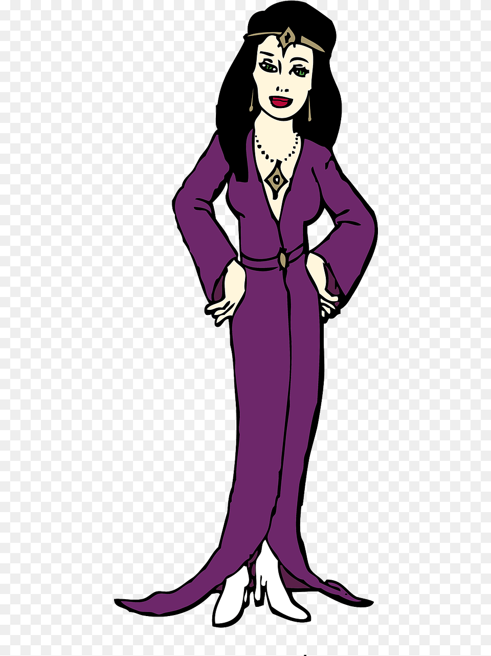 Transparent Female Crown Illustration, Adult, Sleeve, Purple, Person Free Png