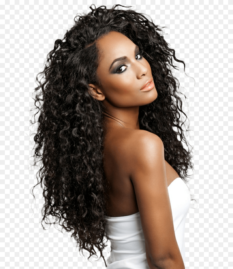 Transparent Female Hair Virgin Brazilian Hair Curly, Adult, Person, Woman, Black Hair Png