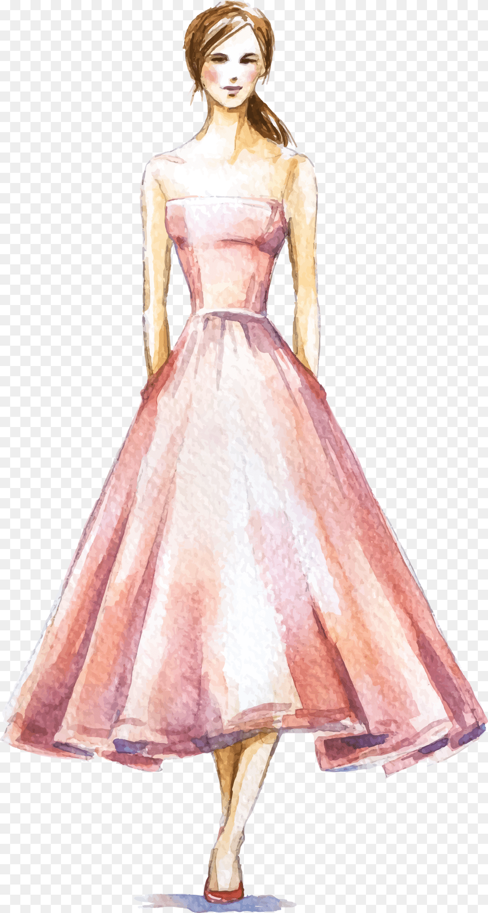 Transparent Female Models Dress Fashion Drawing Model, Clothing, Gown, Formal Wear, Evening Dress Free Png
