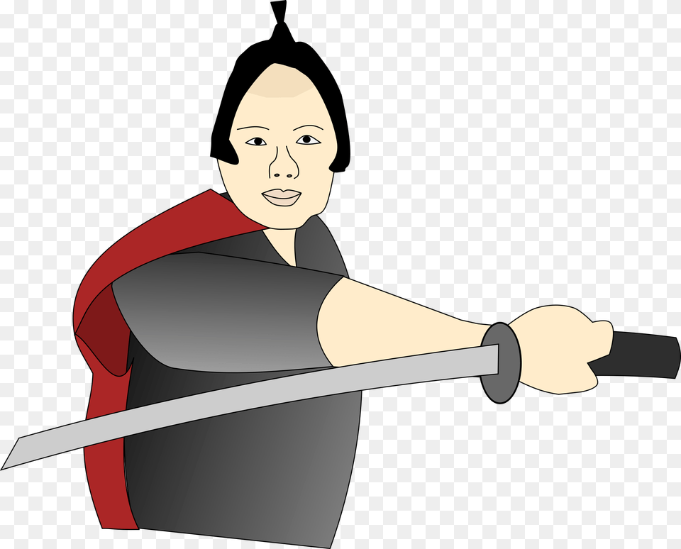 Female Weightlifter Clipart Samurai Clipart, Adult, Person, Sword, Weapon Free Transparent Png