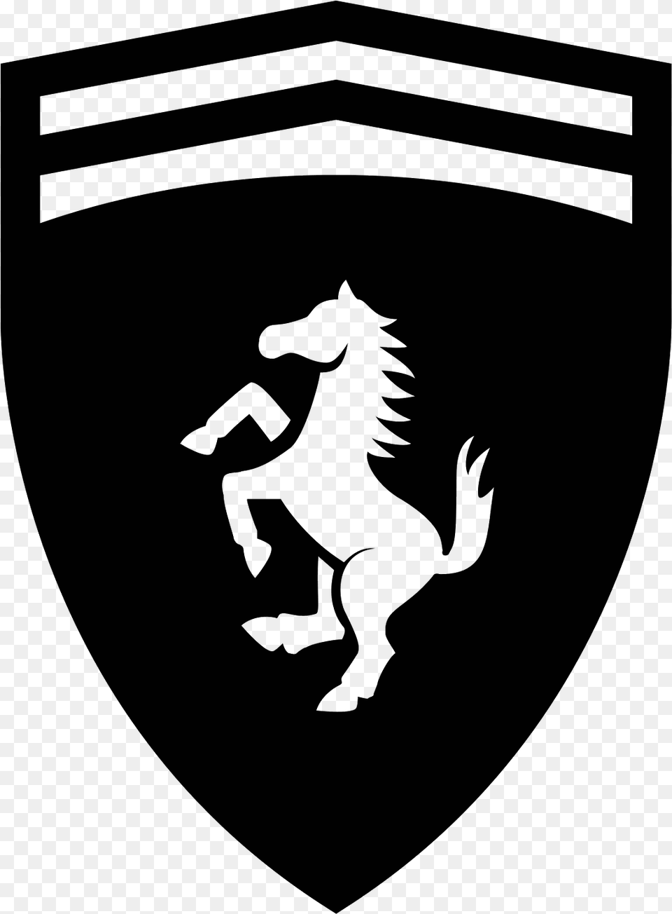 Ferrari Horse Ferrari Logo Black And White, Gray Free Transparent Png