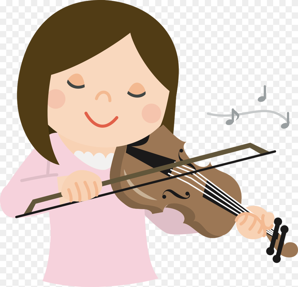 Transparent Fiddle Girl Playing Violin Clipart, Musical Instrument, Baby, Person, Face Png