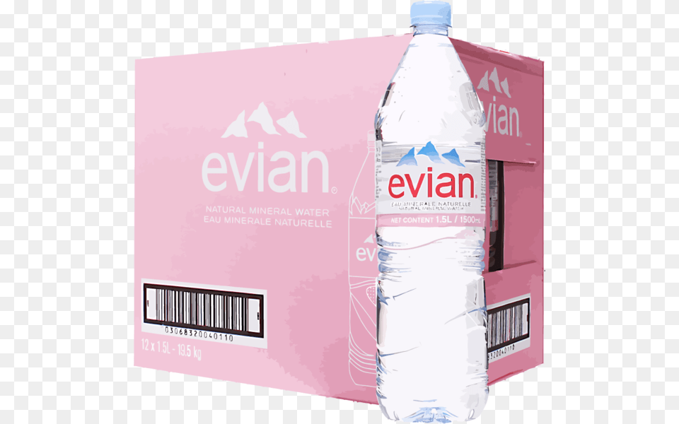 Transparent Fiji Bottle 12 Mineral Water Bottles Box, Beverage, Mineral Water, Water Bottle Free Png Download