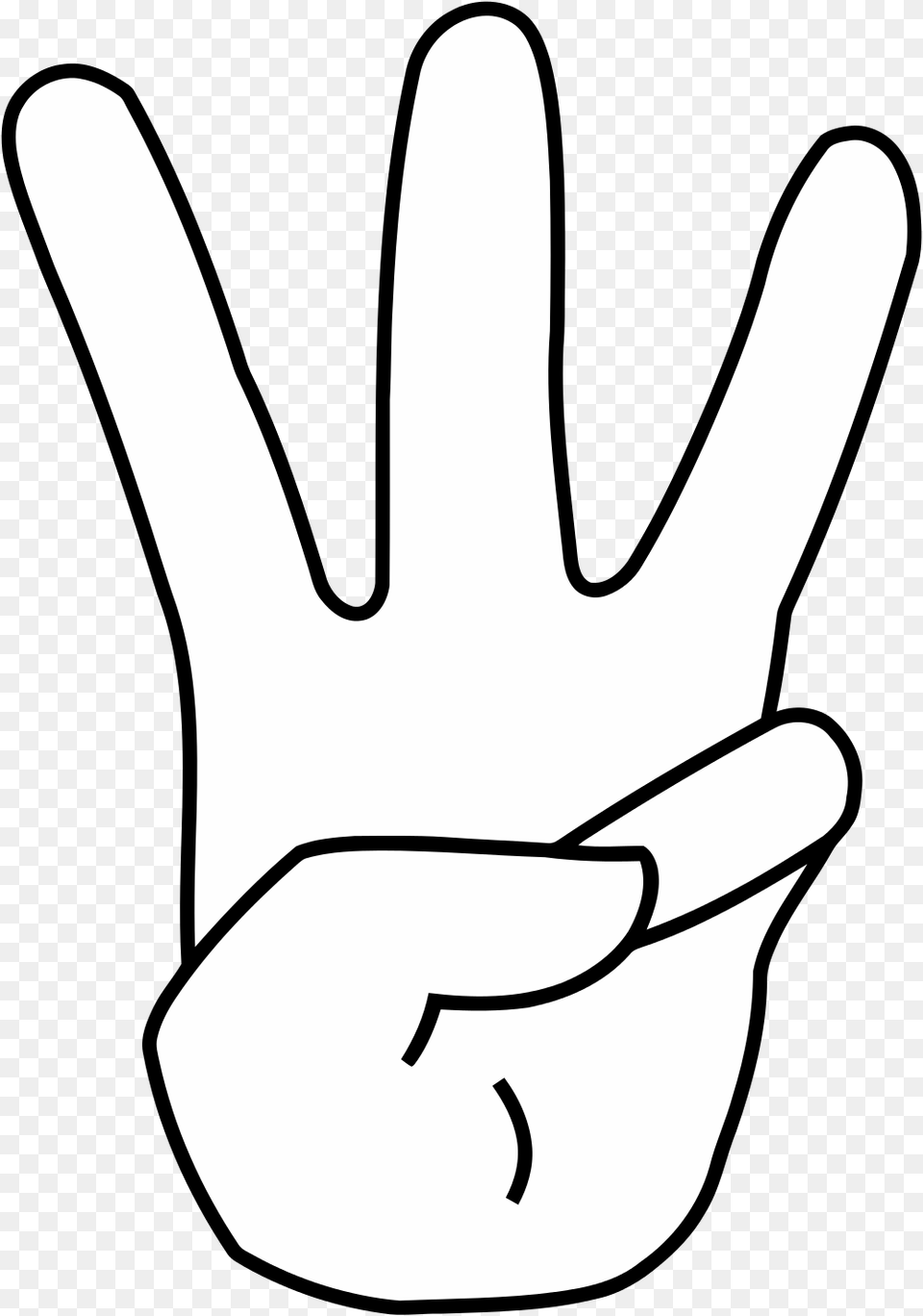 Fingers Crossed Clipart Black And White Clipart Three, Clothing, Cutlery, Glove, Body Part Free Transparent Png