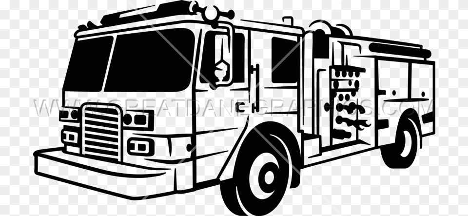 Transparent Fire Engine Fire Truck Black And White Clipart, Transportation, Vehicle, Bulldozer, Machine Free Png