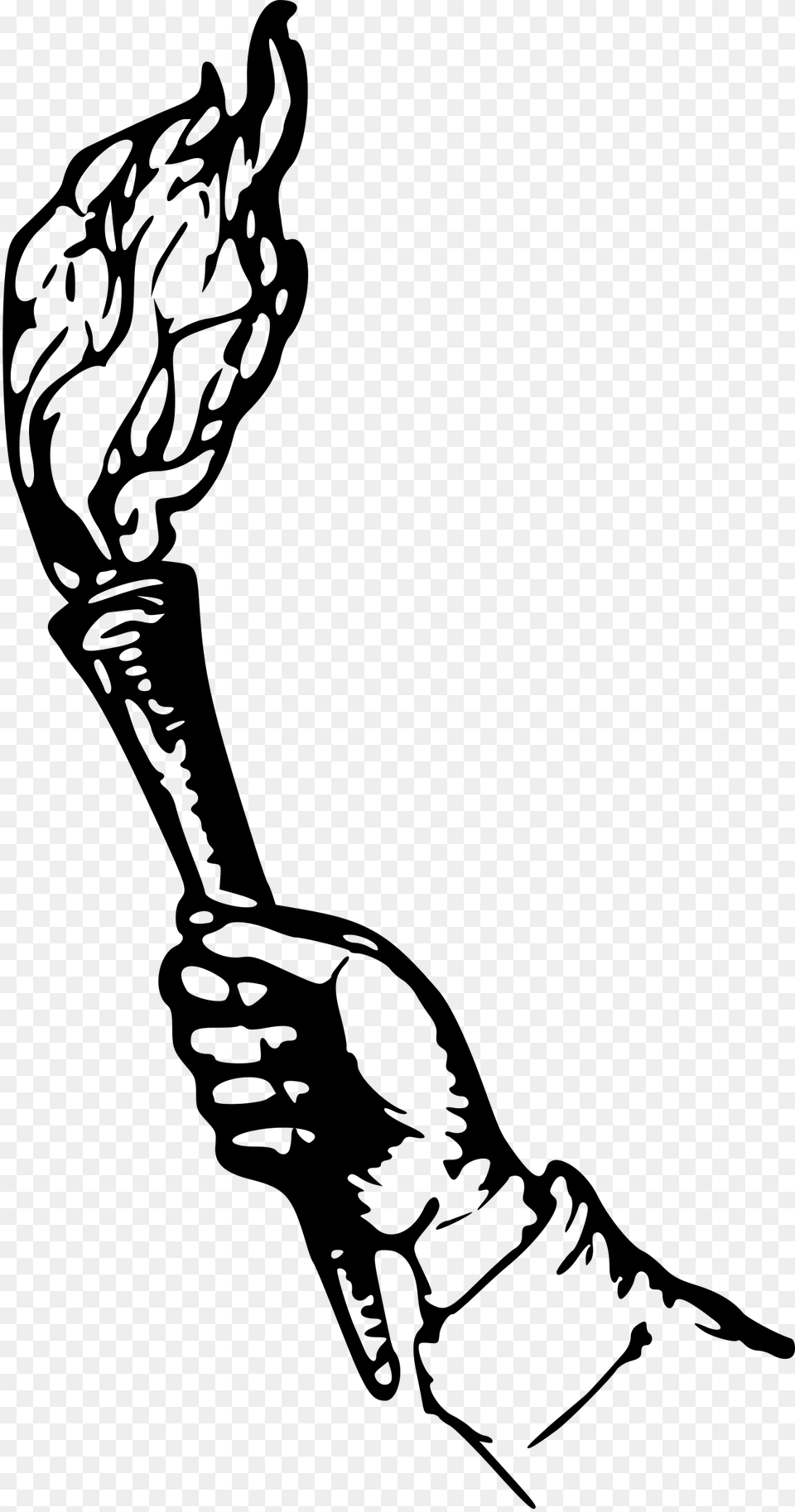 Transparent Fire Images Hand Holding Torch, Gray Png