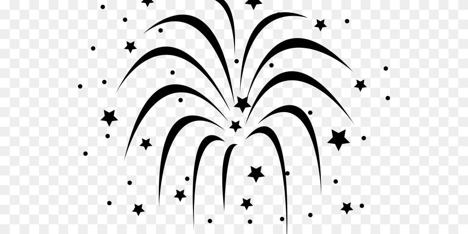 Transparent Firework Clipart Black And White Transparent Background Fireworks Clipart, Gray Free Png Download