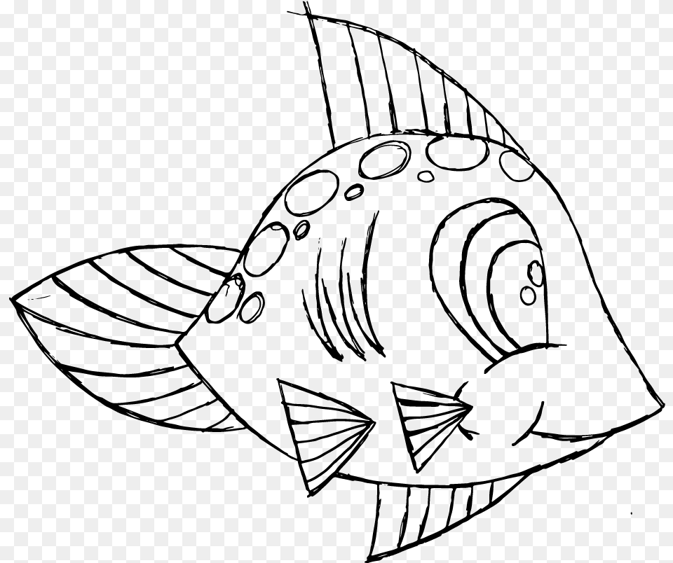 Transparent Fish Drawing Fishes Drawing, Gray Free Png Download