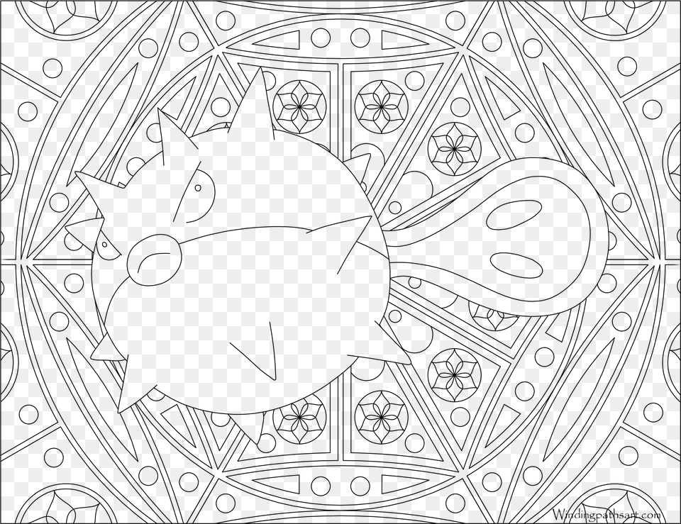 Transparent Fish Drawing Pokemon Adult Coloring Pages, Gray Png Image