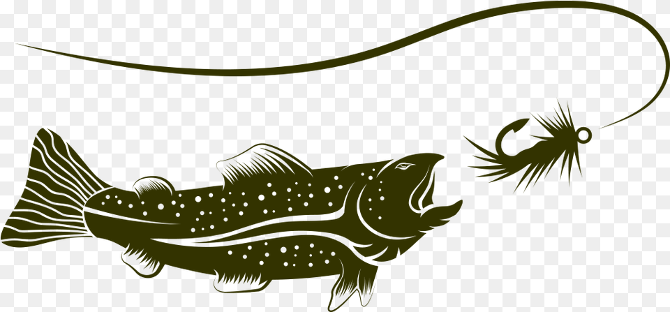 Transparent Fishing Rod Fishing Hook Silhouette, Animal, Fish, Sea Life, Trout Free Png Download