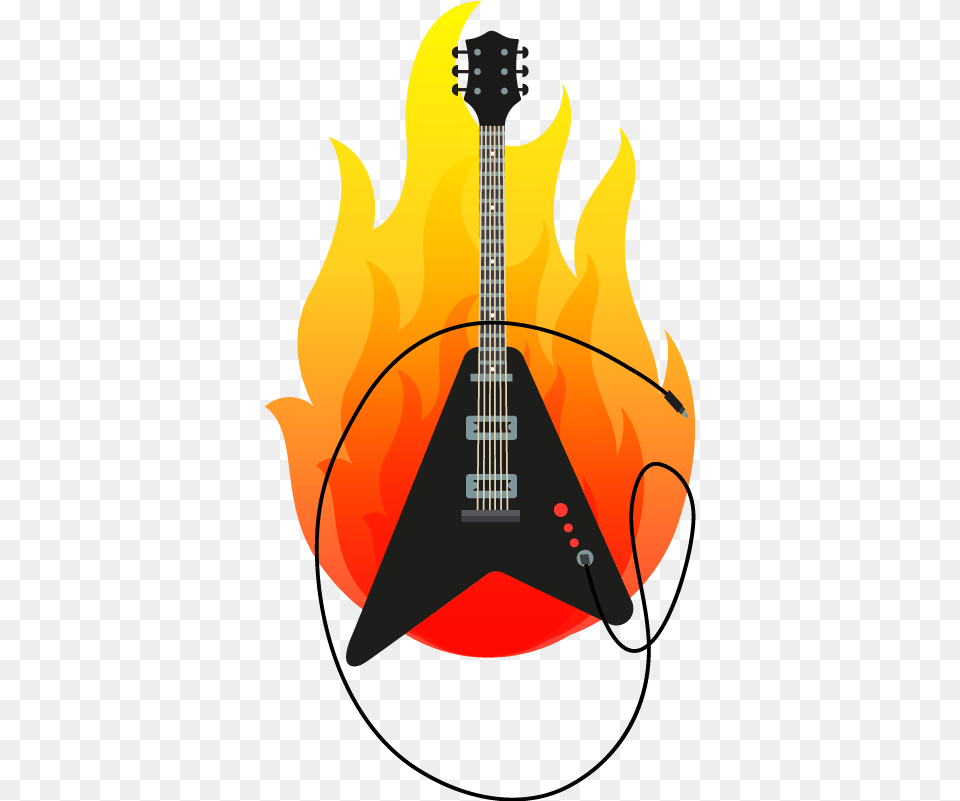 Transparent Flames Clipart Guitar I Flames, Musical Instrument, Electric Guitar, Person Free Png Download