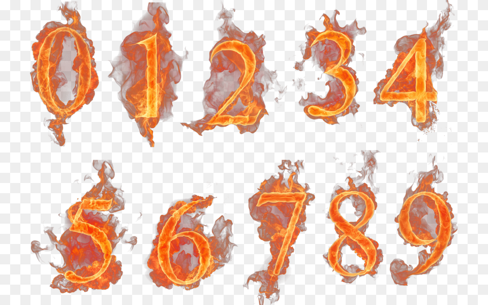 Transparent Flaming Flaming Numbers, Fire, Flame, Pattern Free Png Download