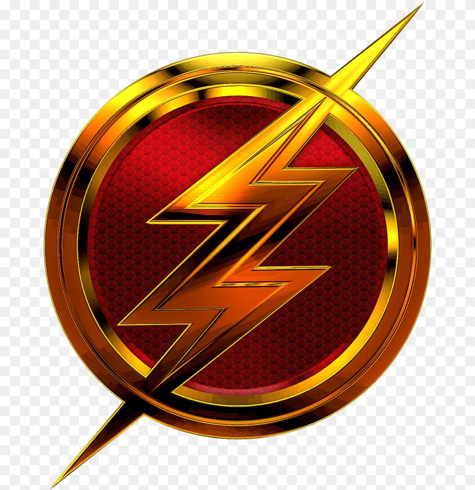 Flash Logo, Emblem, Symbol, Gold Free Transparent Png