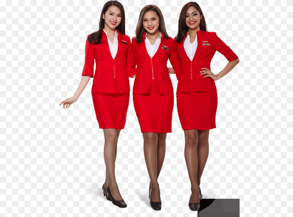 Transparent Flight Attendant Air Asia Flight Attendance, Formal Wear, Clothing, Suit, Skirt Free Png