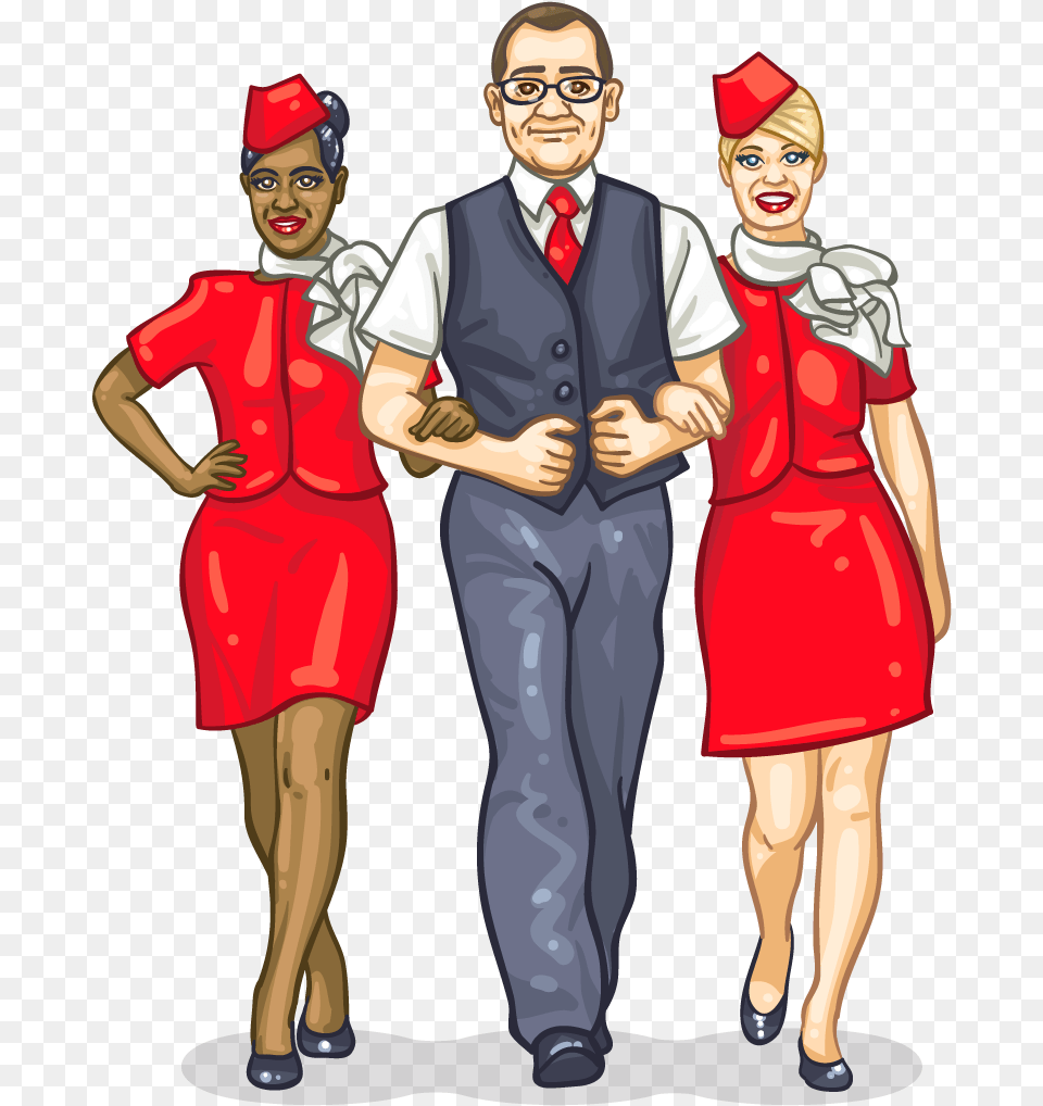 Transparent Flight Attendant Clipart Cartoon, Woman, Person, Female, Adult Free Png