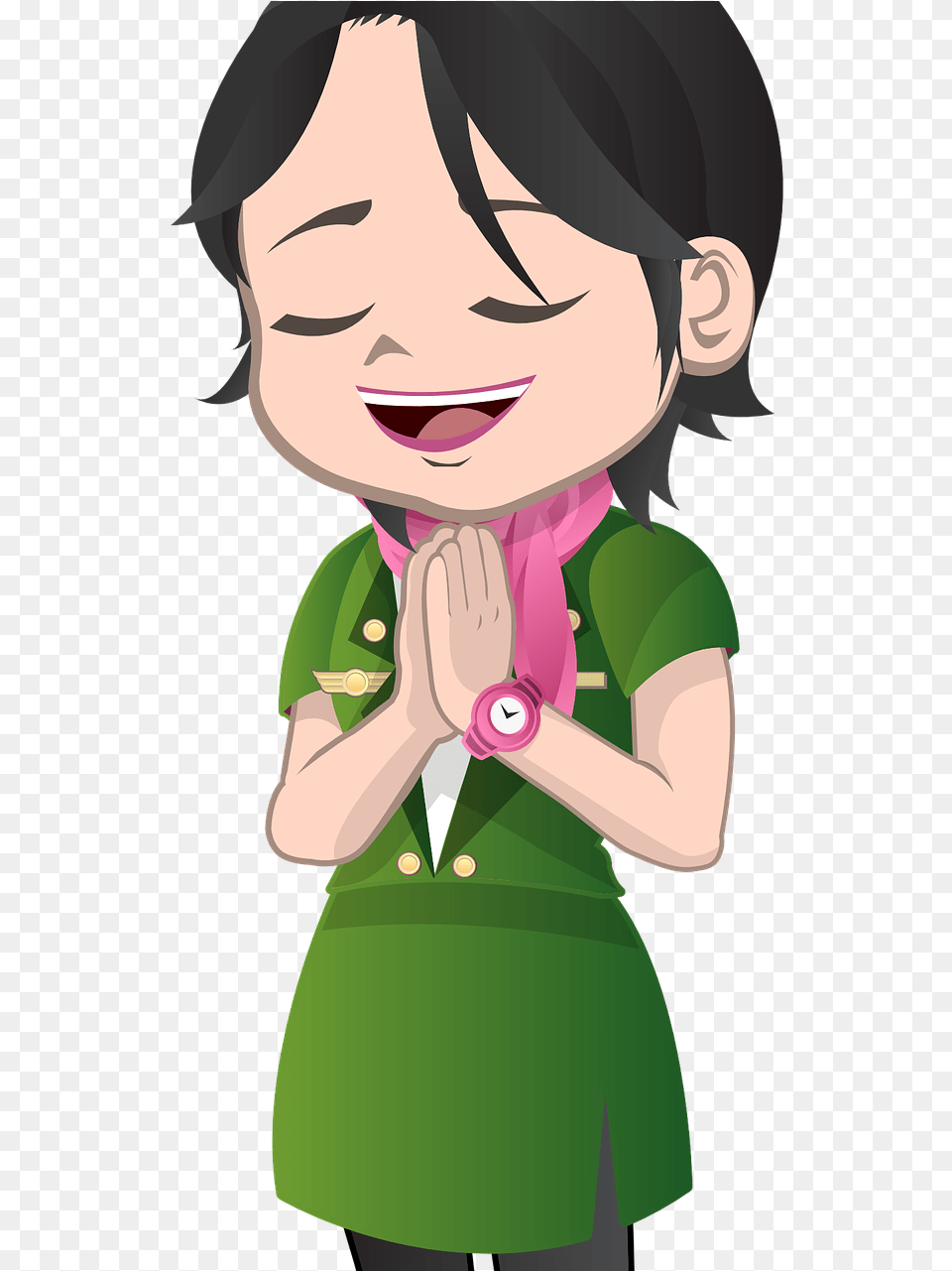 Transparent Flight Attendant Clipart Kids Namaste Clipart, Adult, Female, Person, Woman Free Png Download
