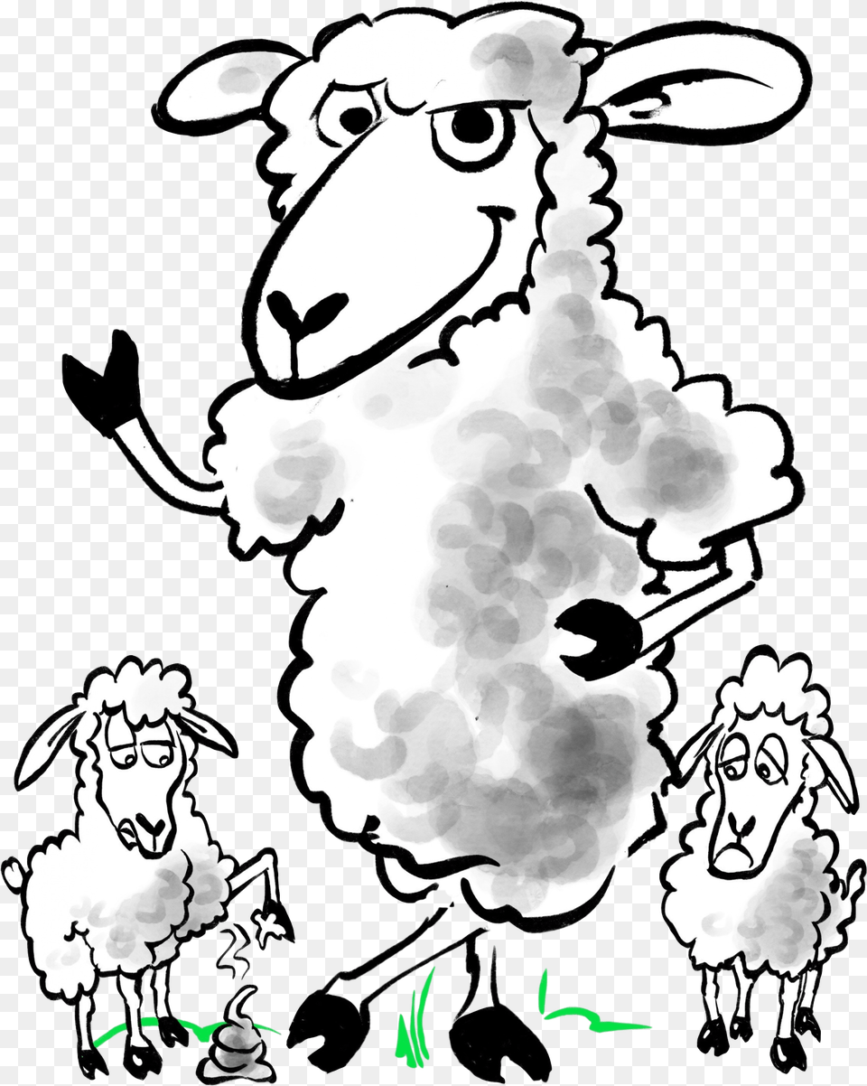 Flock Of Sheep Clipart Cartoon, Livestock, Adult, Wedding, Person Free Transparent Png