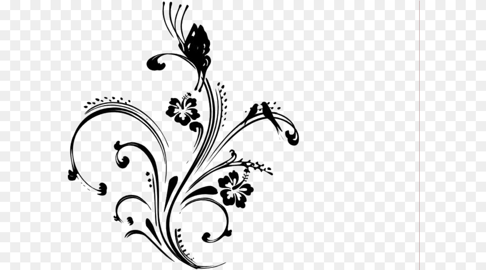 Transparent Floral Butterfly Silhouette, Art, Floral Design, Graphics, Pattern Free Png Download