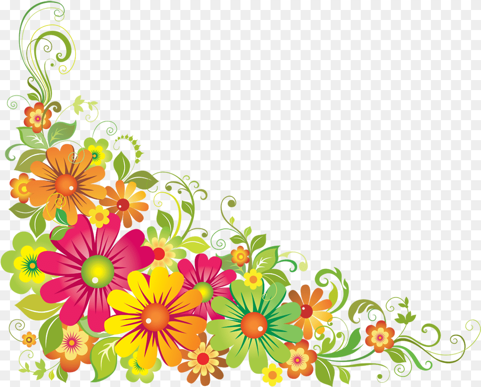 Transparent Floral Flower Corner Design, Art, Floral Design, Graphics, Pattern Png Image