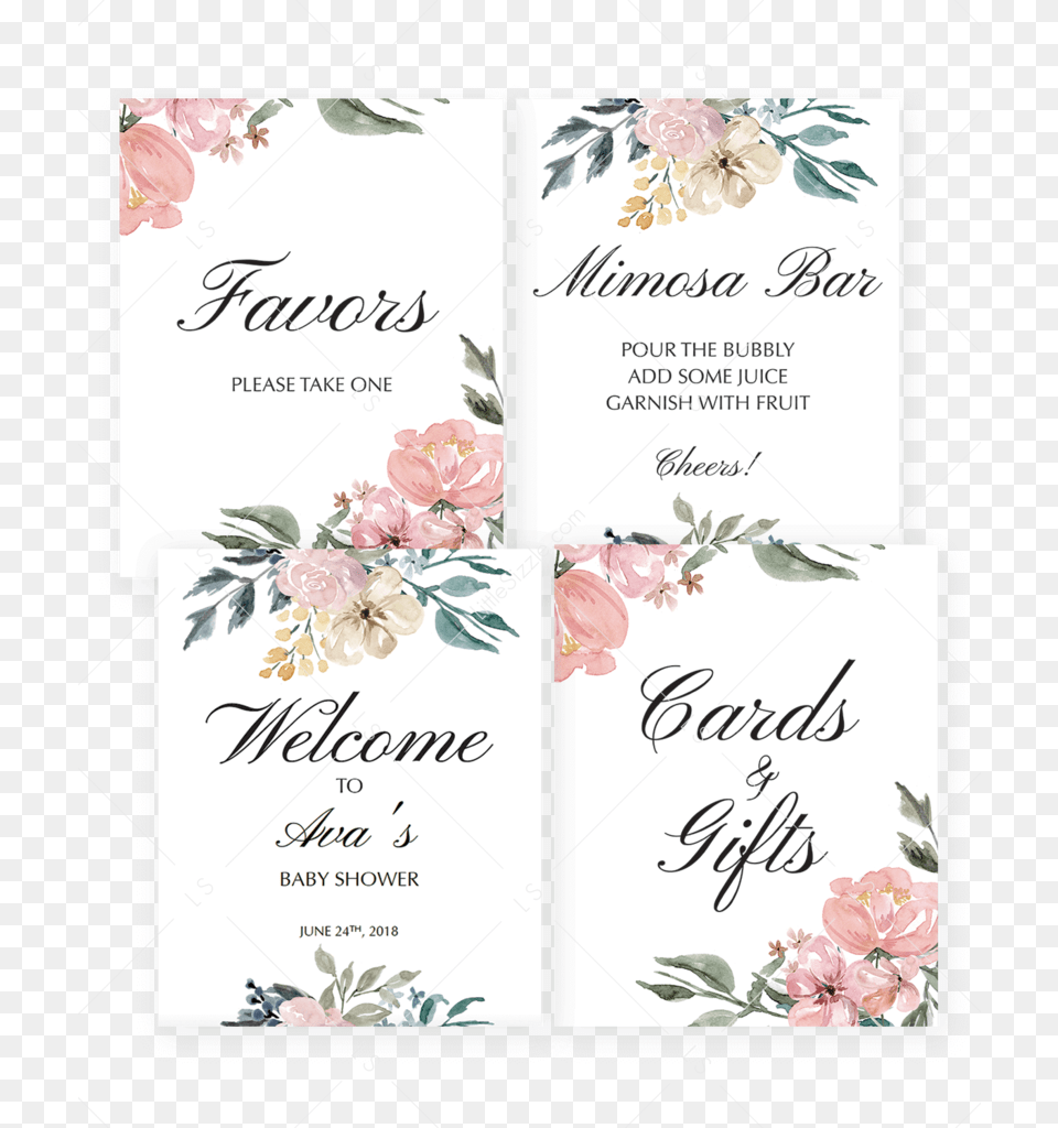 Transparent Floral Watercolor Mimosa Bar Printable Tags, Advertisement, Envelope, Greeting Card, Mail Free Png Download