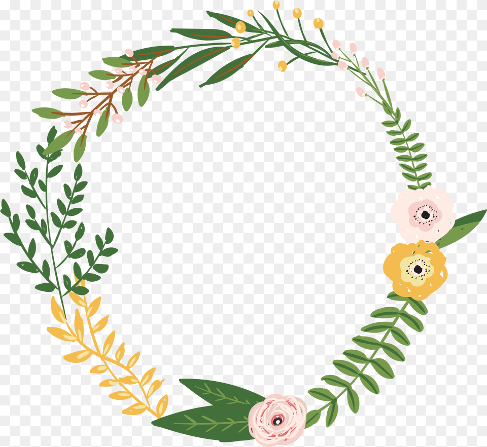 Transparent Floral Wreath Transparent Flower Wreath Drawing, Plant, Pattern, Art, Floral Design Png Image