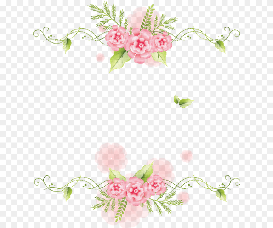 Flores Animadas Green And Pink Floral Border, Art, Floral Design, Graphics, Pattern Free Transparent Png
