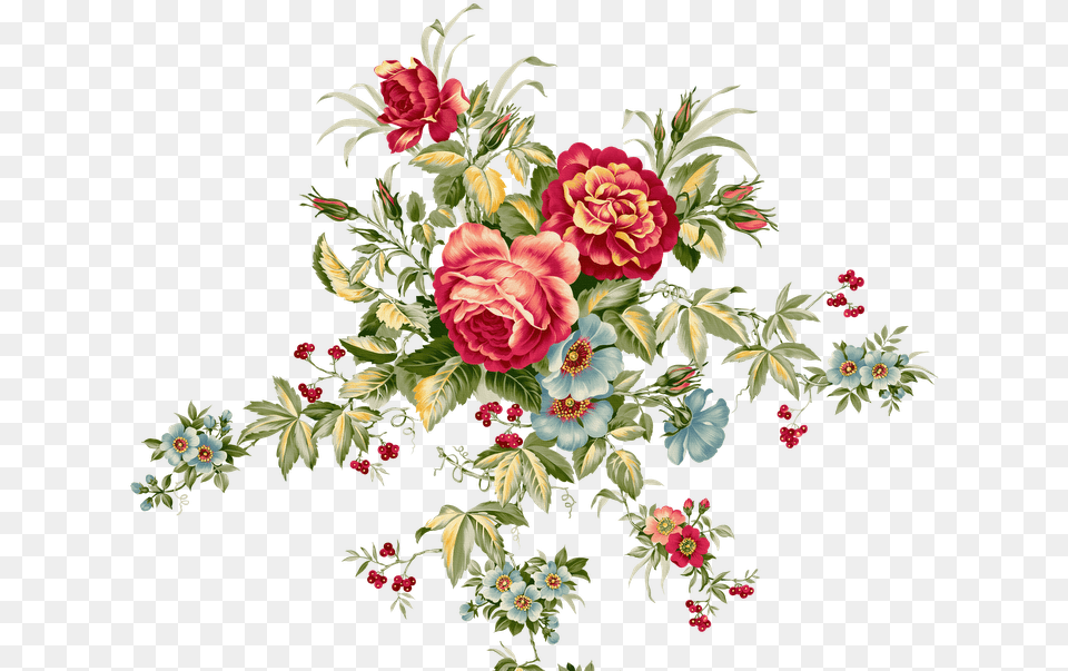 Transparent Flores Y Pajaritos Vintage Vintage Floral Pattern, Art, Plant, Graphics, Flower Bouquet Free Png