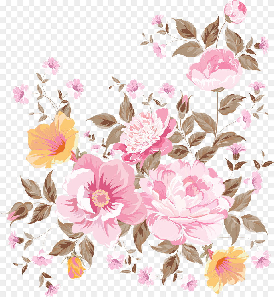 Transparent Flower Bunch Clipart Flower Art Painting Vector, Floral Design, Graphics, Pattern, Plant Free Png Download