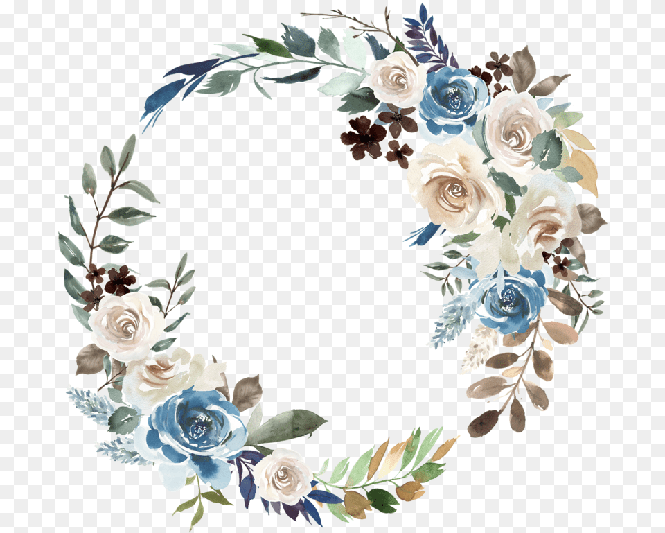 Flower Circle Blue Flower Circle, Plant, Rose, Art, Floral Design Free Transparent Png