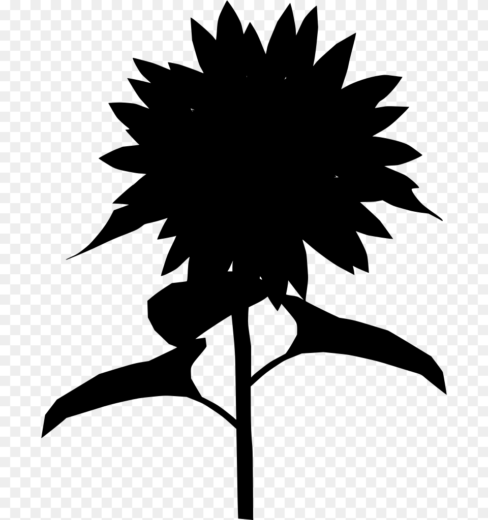 Flower Silhouette Like A Sunflower Quotes, Gray Free Transparent Png