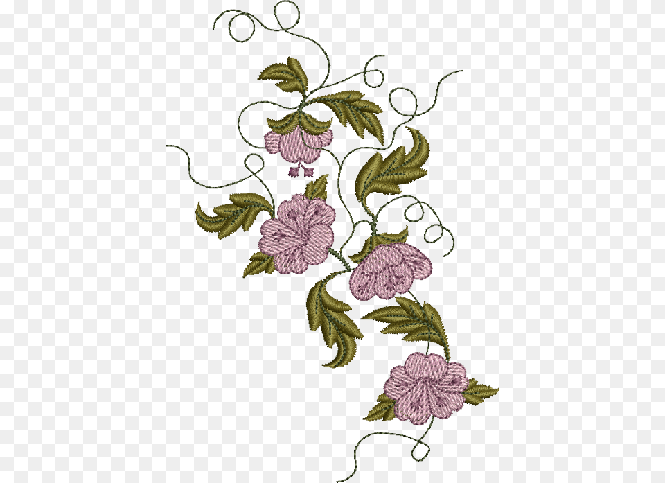 Transparent Flowers Embroidery Transparent Floral Embroidery, Pattern, Plant, Stitch, Art Png