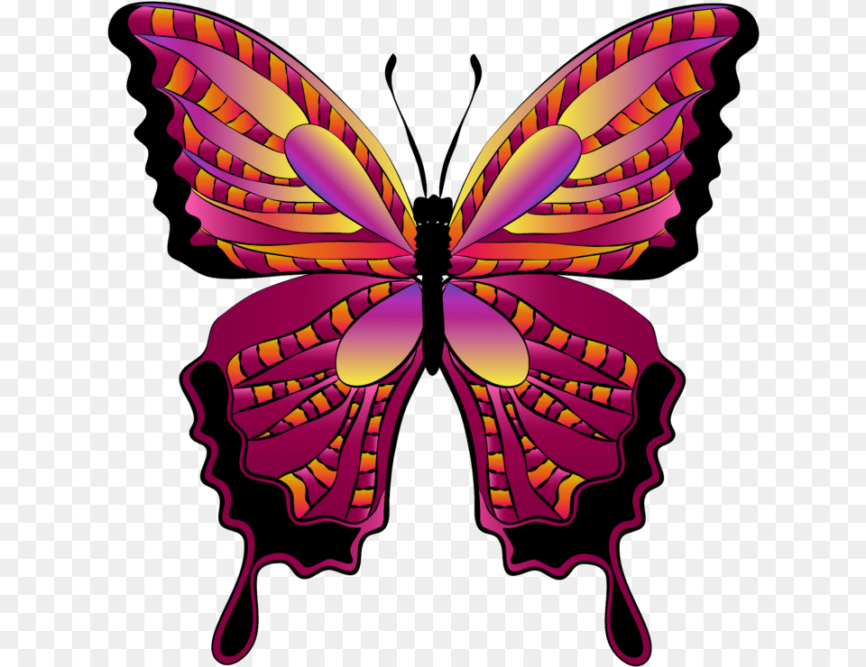 Flying Butterfly Clipart Clipart Butterfly, Purple, Art, Graphics, Pattern Free Transparent Png